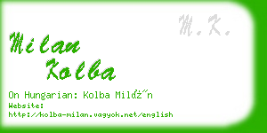 milan kolba business card